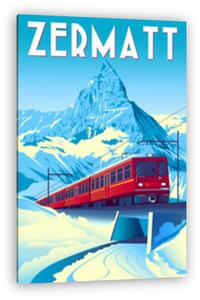 Utazás poszter - Zermatt, Svájc (vászonkép)
