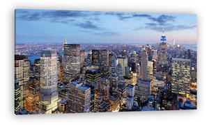 New York az esi órákban - légifelvétel (vászonkép)