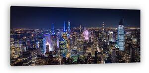 New York éjjel - légifelvétel (vászonkép)