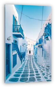 Mykonos, Görögország - utcarészlet (vászonkép)