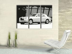 Kézzel festett POP Art festmény BENTLEY 3 darab hajlított