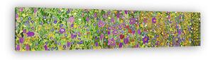 Gustav Klimt: Csók, virágmező képkivágás fekvő (vászonkép)