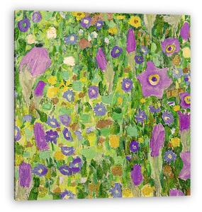 Gustav Klimt: Csók, virágmező textúra, részlet 2 (vászonkép)