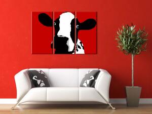 Kézzel festett vászonképek POP Art Cow 3 részes cow