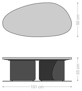 DELIFE Dohányzóasztal Marvello 100x50 cm márvány fehér fém arany Fusion Finish
