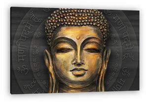 Arany Buddha fej részlet, digitális art (vászonkép)