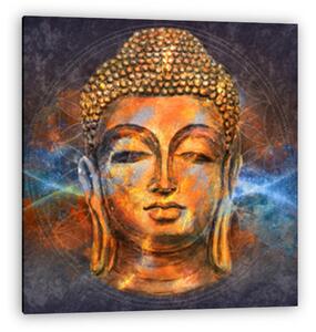 Színes Buddha fej (vászonkép)