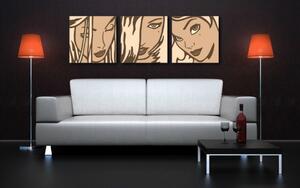 Kézzel festett vászonképek POP Art LICHTENSTEIN 3 részes li2