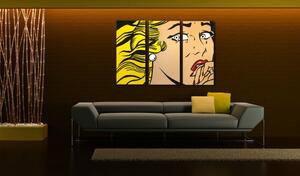 Kézzel festett POP Art festmény LICHTENSTEIN 3 darab li3/x2