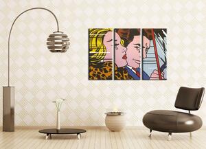 Kézzel festett POP Art festmény LICHTENSTEIN 3 darab li4