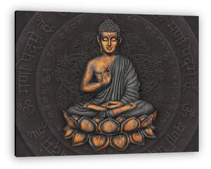 Ülő Buddha bronz színekben (vászonkép)