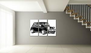 Kézzel festett vászonképek POP Art MINI COOPER 3 részes mini
