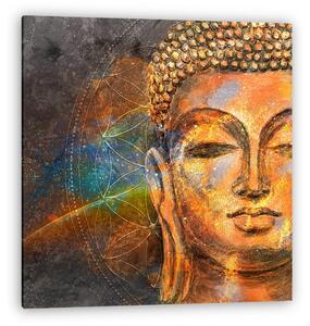 Budha arcrészlet, színes, digital art (vászonkép)
