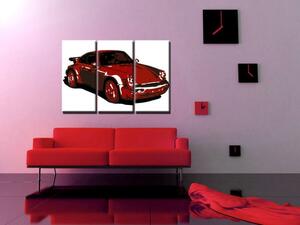 Kézzel festett POP Art festmény PORSCHE 911 3 darab por2