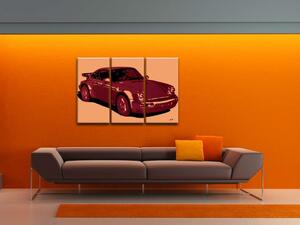 Kézzel festett POP Art festmény PORSCHE 911 3 darab por