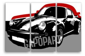 Kézzel festett POP Art festmény PORSCHE 911 3 darab por5