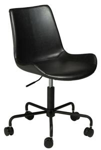 Hype görgős design szék, fekete bőr