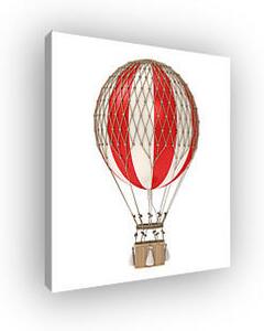 Retro hőlégballon - piros (vászonkép)