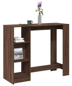 VidaXL Bárasztal Polccal - Barna Tölgy - 124x46x103,5cm