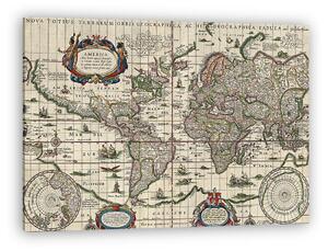Világtérkép 1635 (vágott, szín 5) (vászonkép)