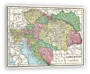 Magyarország és Ausztria térképe (vászonkép)