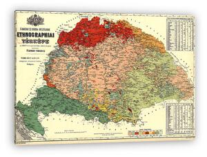 Nagy- Magyarország etnográfiai térképe (vászonkép)