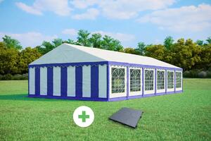SZETT: Party sátor 6x12 m STANDARD - sátor + műanyag padló szín kék-fehér