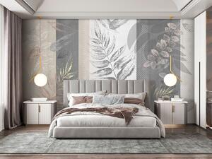 Fotótapéta Absztrakt levelek csíkos háttéren, Modern fotótapéta, Modern fotótapéta, u97025 - Muralas.hu