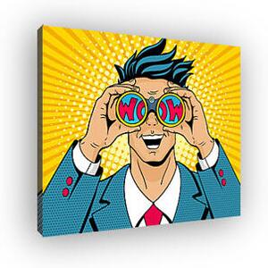WOW Pop Art - Férfi távcsővel (vászonkép)