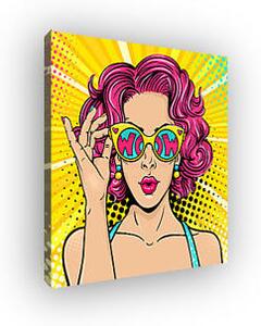 WOW Pop Art - Vörös nő napszemüvegben (vászonkép)