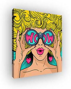 WOW Pop Art - Szőke nő távcsővel (vászonkép)