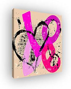 Love - Lila betús graffiti stílus (vászonkép)