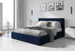 HILTON kárpitozott ágy, 140x200, kék
