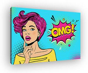 Pop Art - Vörös nő OMG (vászonkép)