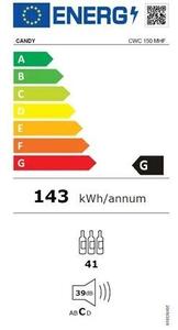 Candy CWC 150 MHF Borhűtő, M:84.5, G energiaosztály
