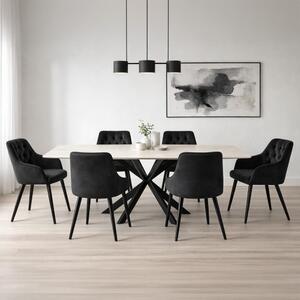 AVENBERG OBSIDIAN Étkezőgarnitúra 6x szék + asztal 200 cm