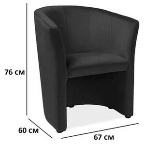 TM-1 Velvet Fotel - Fekete Bársony - Modern Design