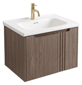 Fürdőszobaszekrény mosdókagylóval Rea Rivo DB86-60L-1 Dark 60cm
