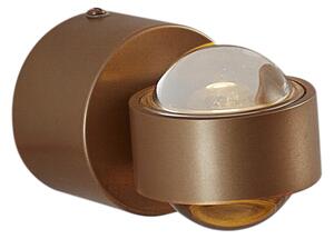 Design fali lámpa sötét bronz LED-del IP44 - Lens