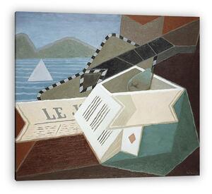 Juan Gris: Gitár, háttérben a tengerrel (vászonkép)