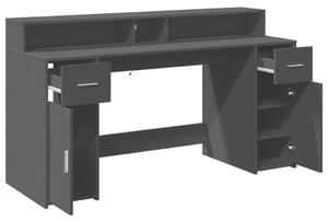 VidaXL LED-es Íróasztal - Fekete - 160x55x91 cm