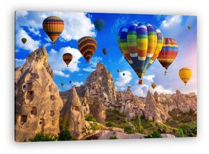 Színes hőlégballonok Cappadocia felett (vászonkép)