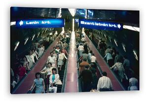 FORTEPAN: A Nyugati pályaudvar metróállomás mozgólépcsői (1984) (vászonkép)