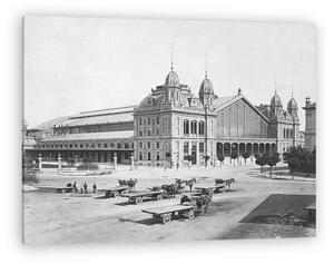 FORTEPAN: A Nyugati pályaudvar a Nyugati tér felől nézve (1880-1887 között) (vászonkép)