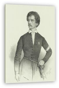 Barabás Miklós: Petőfi Sándor portré, ceruzarajz (vászonkép)