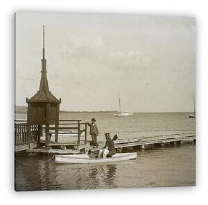 FORTEPAN: Keszthely, csónakkikötő 1908 (vászonkép)