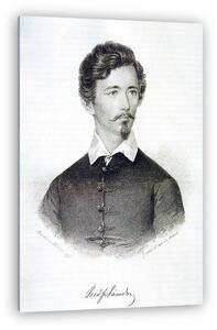 Tyroler József: Petőfi Sándor (metszet Barabás Miklós rajza után) (vászonkép)