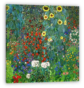 Gustav Klimt: Kert napraforgókkal (színverzió 2) (vászonkép)