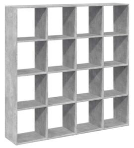 VidaXL Könyvespolc - 16 Rekeszes - Betonszürke - 137,5x29x137,5cm