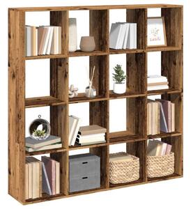 VidaXL Antik Fa Könyvespolc - 16 Rekeszes - 137,5x29x137,5cm